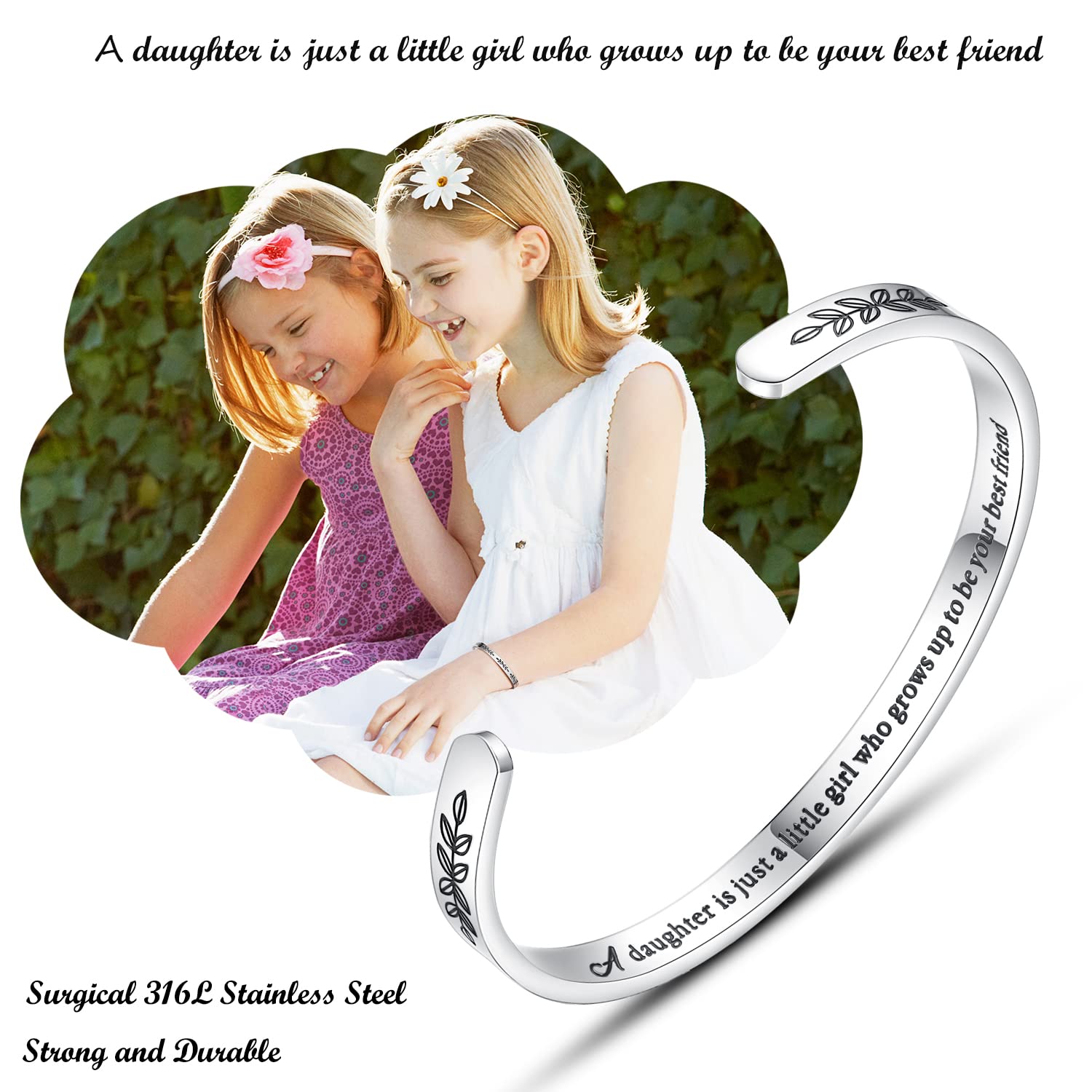 Personalized Cuff Bracelets for Women & Girls - Best Friend, Sister, Mom, Daughter, Granddaughter - Custom Birthday, Mother's Day, Christmas & Easter Jewelry Gifts - Perfect for Everyday Wear, Special Occasions & Gift Giving