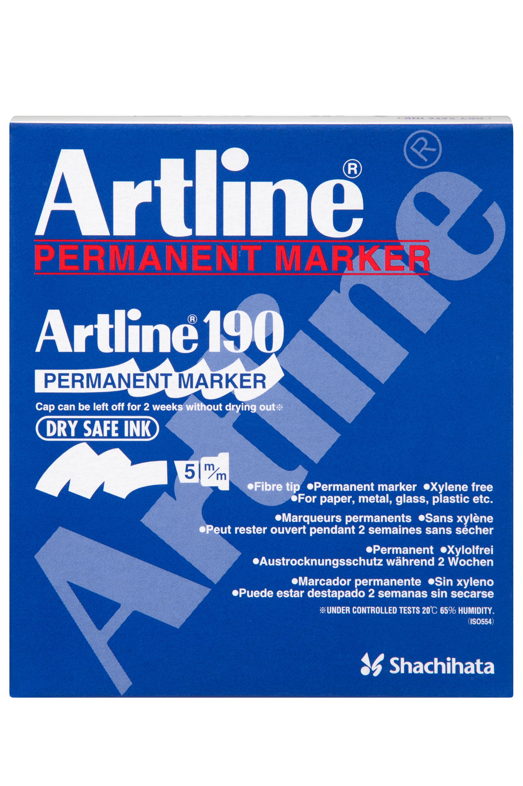 Artline 190 Permanent Marker - Chisel Tip Black (Pack of 12) - Ideal for Labeling, Crafting & Industrial Use