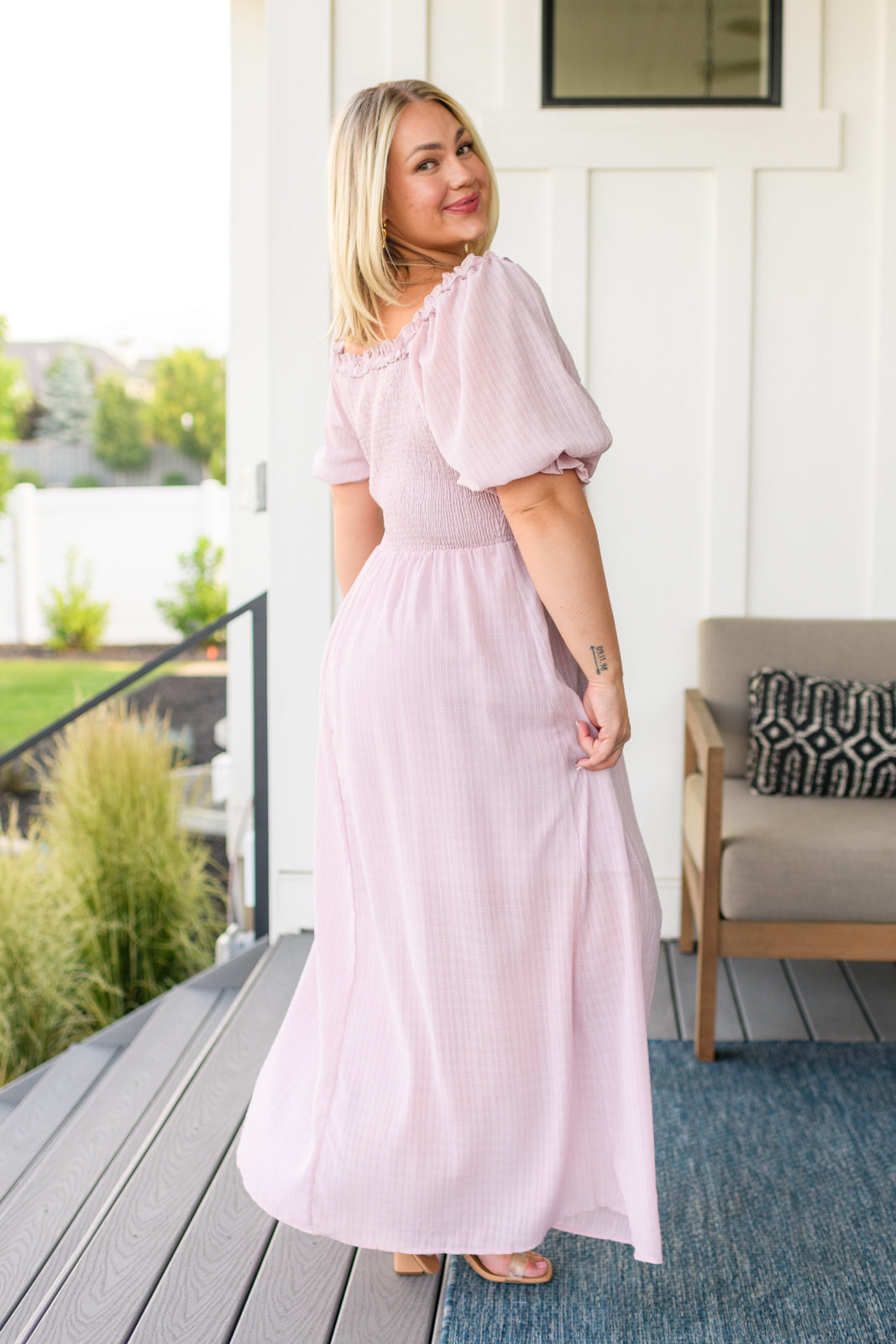 Midday Stroll Dress - Women's Casual Summer Flowy Midi Dress for Beach, Brunch & Outdoor Activities