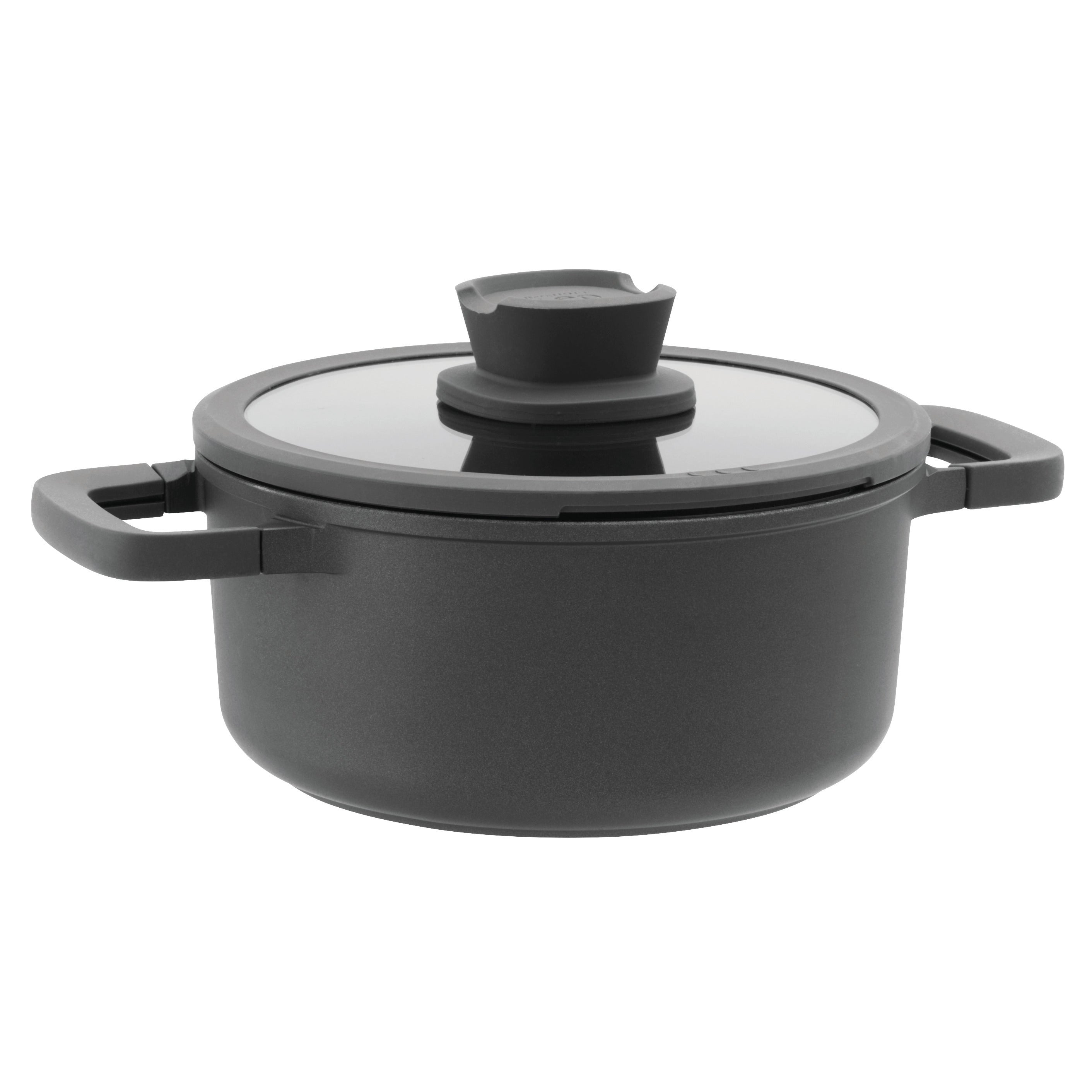 BergHOFF Leo Stone 11-Piece Nonstick Cookware Set with Tempered Glass Lids - Premium Kitchen Cookware for Frying, Boiling & Sauteing | Ideal for Gas, Electric & Induction Stovetops