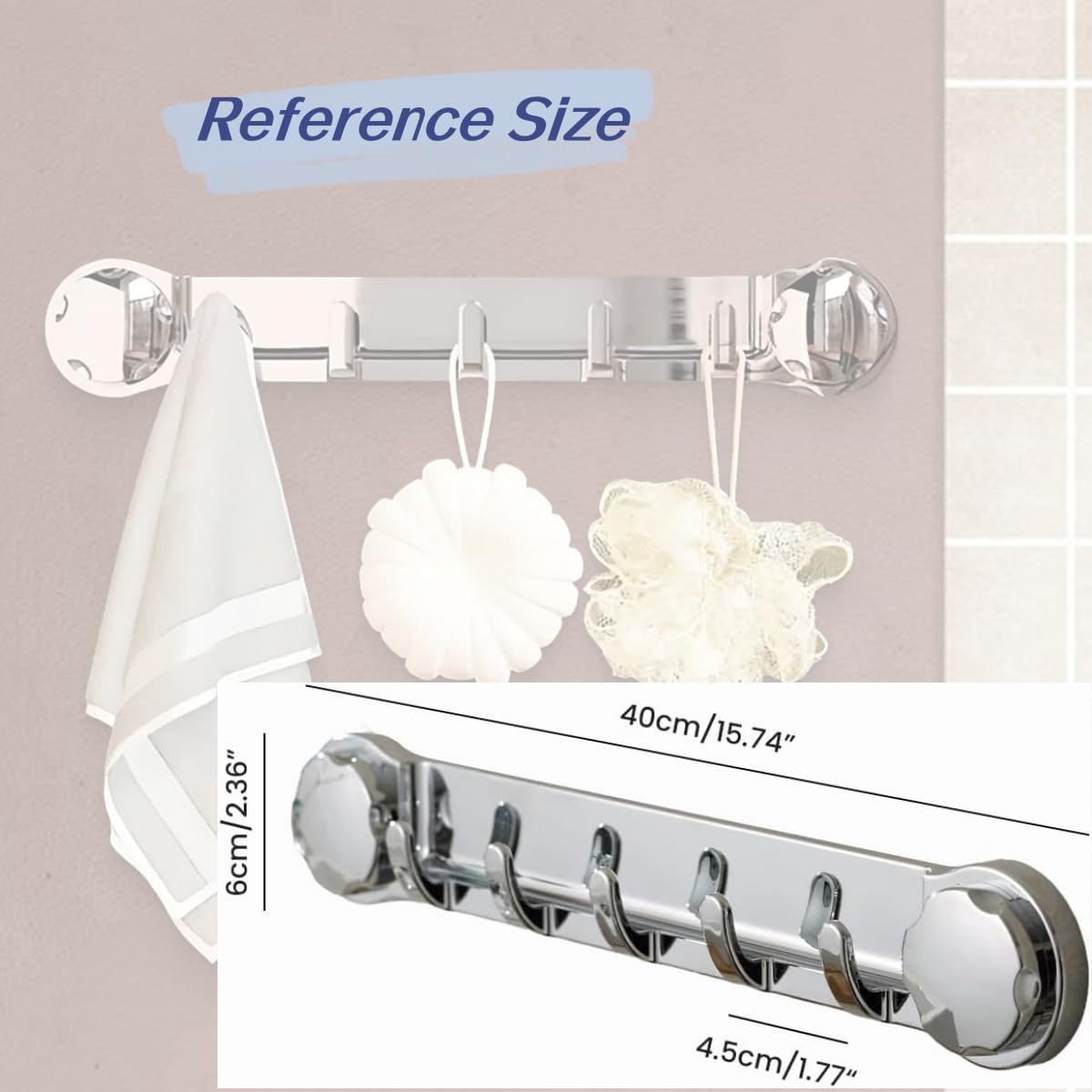 2PCS Strong Suction Cup Wall Hooks - Heavy Duty Bathroom Towel Hooks for Shower, Kitchen & Home Organization - Space Saving Wall Mounted Coat Hooks for Towels, Robes & Accessories (Perfect for Small Bathrooms & Apartments)