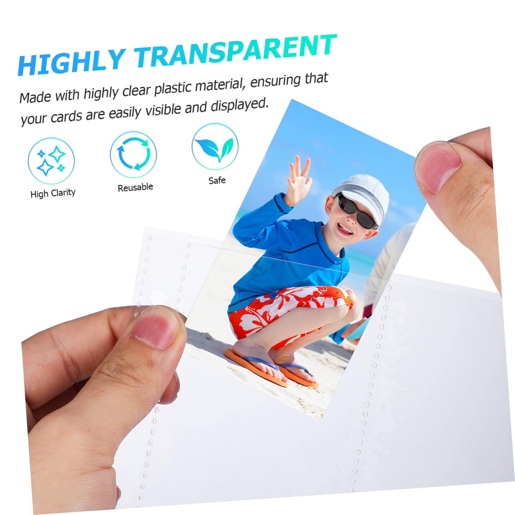 Cabilock 50pcs Clear Baseball Card Sleeves - Premium Trading Card Protectors for Collectibles, Photo Cards & Album Storage | Perfect for Sports Cards, Pokemon, MTG & Trading Card Binder Organization