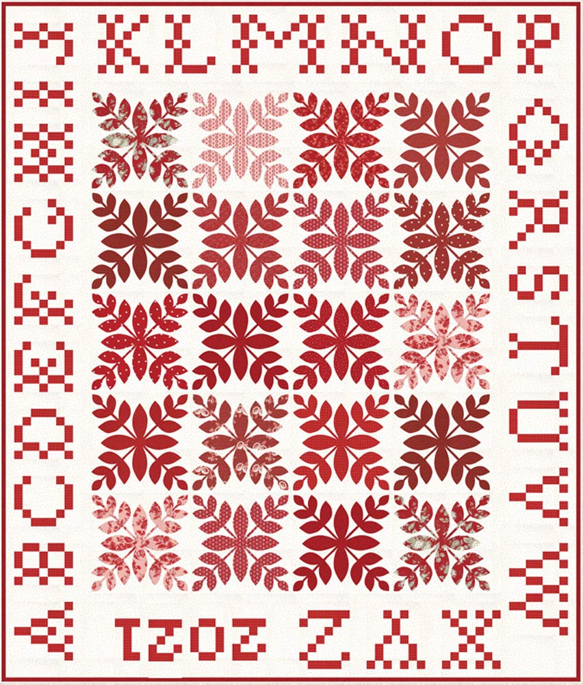 Minick & Simpson Roselyn A is for Apple Quilt Kit - Moda Fabrics KIT14910 - Perfect for DIY Quilting, Baby Nursery Decor & Handmade Gifts