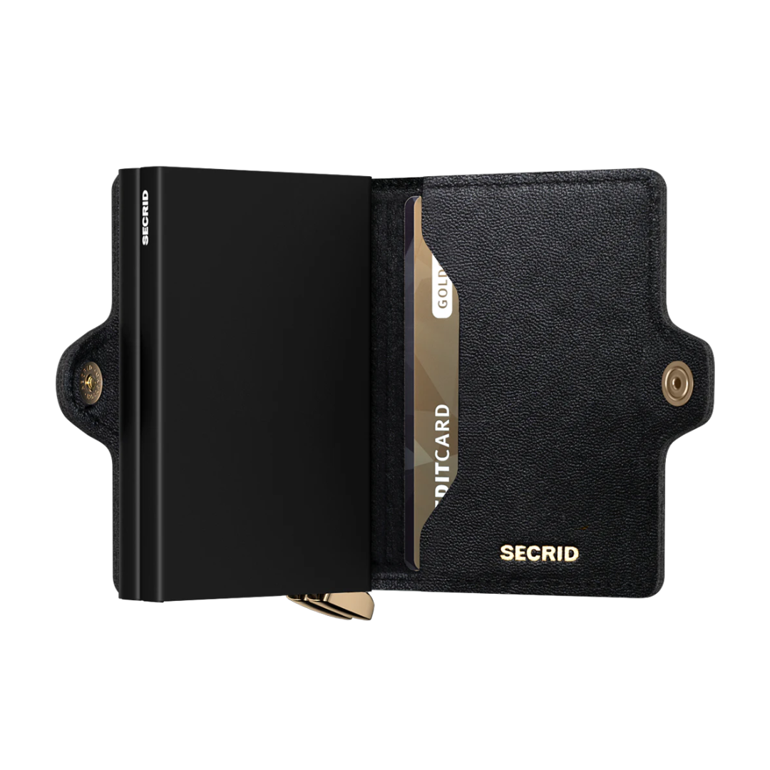 SECRID Premium Twinwallet Embossed Diamond Black Leather RFID Blocking Wallet for Men - Slim Bifold Card Holder for Travel & Everyday Use