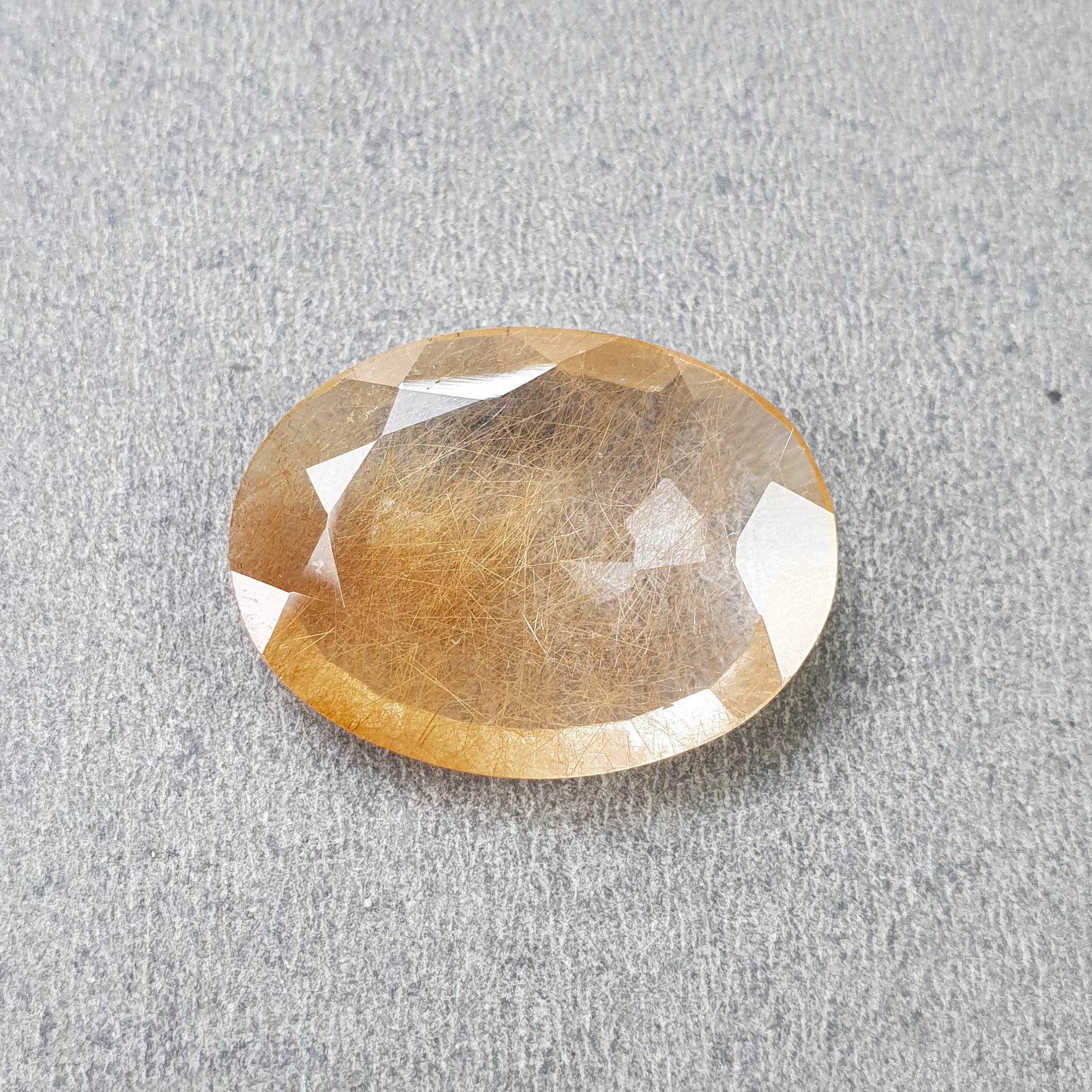 Natural Brown Rutile Quartz Gemstone - 29.15cts Untreated Oval Cut 28x21mm | Jewelry Making, Healing Crystals, Collection Display (With Video)