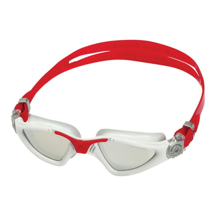 Aqua Sphere Kayenne A1 Swimming Goggles - Gray/Red with Silver Titanium Mirrored Lens for Competitive Swimming & Outdoor Water Sports