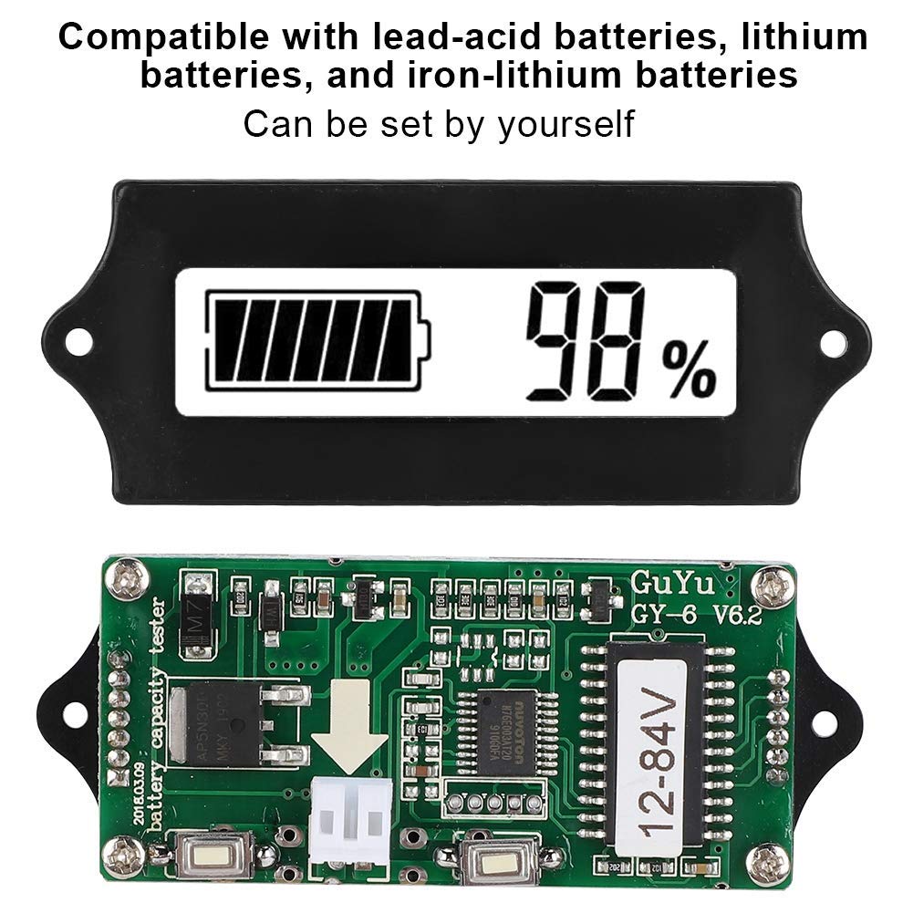 12V-48V LCD Battery Monitor with Alarm - Waterproof Voltage Tester for Cars, Boats, Solar Systems