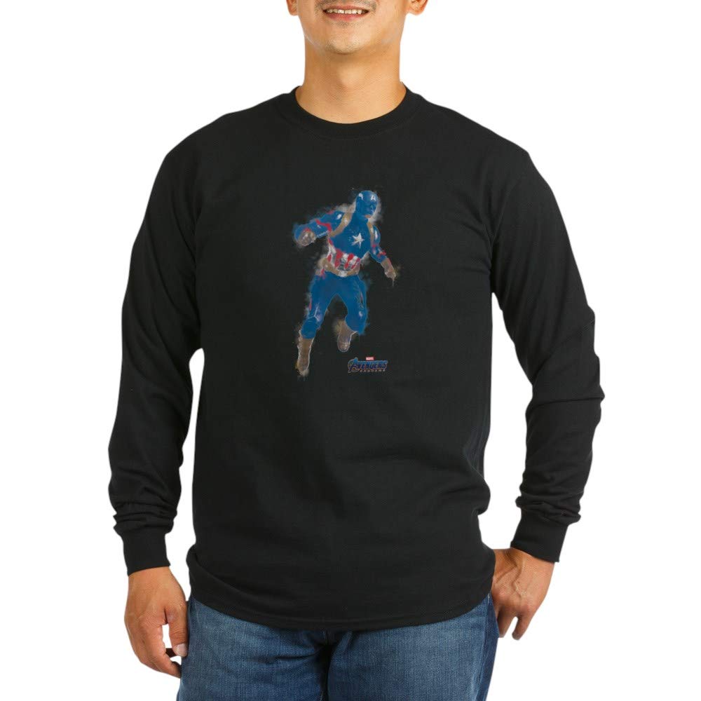 Captain America Long Sleeve Dark T-Shirt for Men - Marvel Superhero Graphic Tee | Casual Wear, Cosplay & Comic Con Outfit