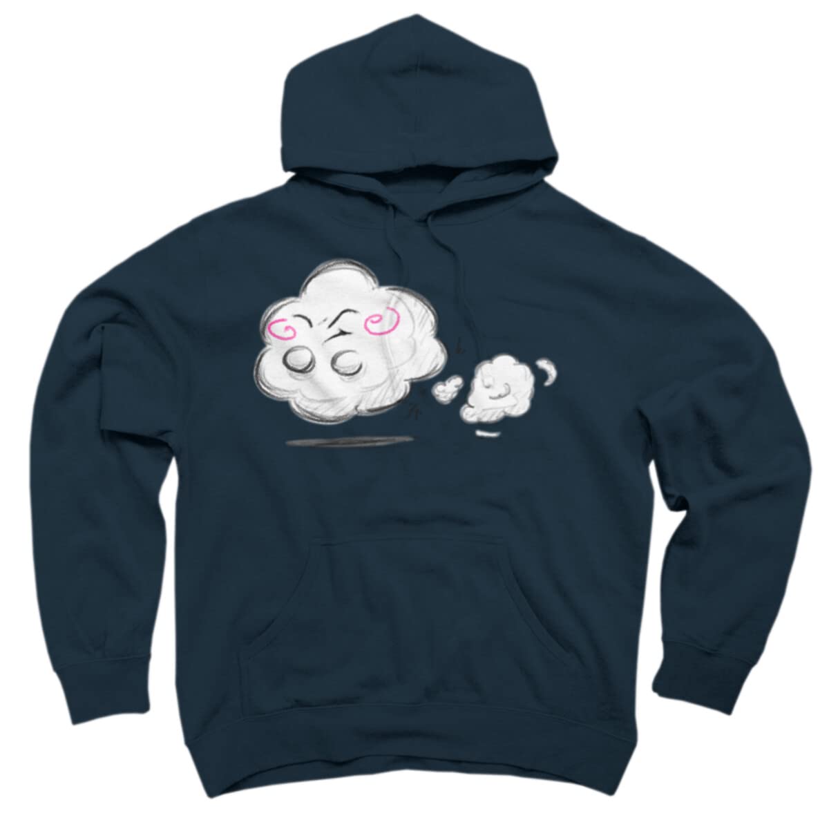 Design By Humans Unisex Wanda The Happy Cloud Farts by LironPeer Pullover Hoodie - Soft Cotton Sweatshirt for Men & Women - Perfect for Casual Wear, Gifts, and Cloud Lovers