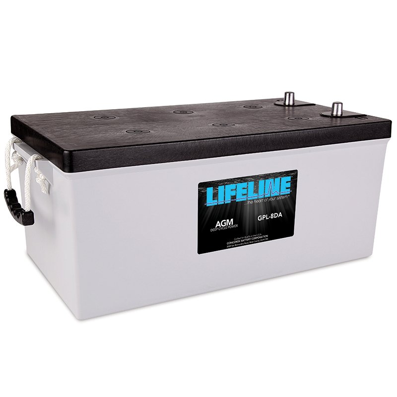 Lifeline GPL 8DA 12V 255Ah AGM Deep Cycle Marine Battery - Perfect for Boats, RVs, Solar Systems & Off-Grid Power Storage