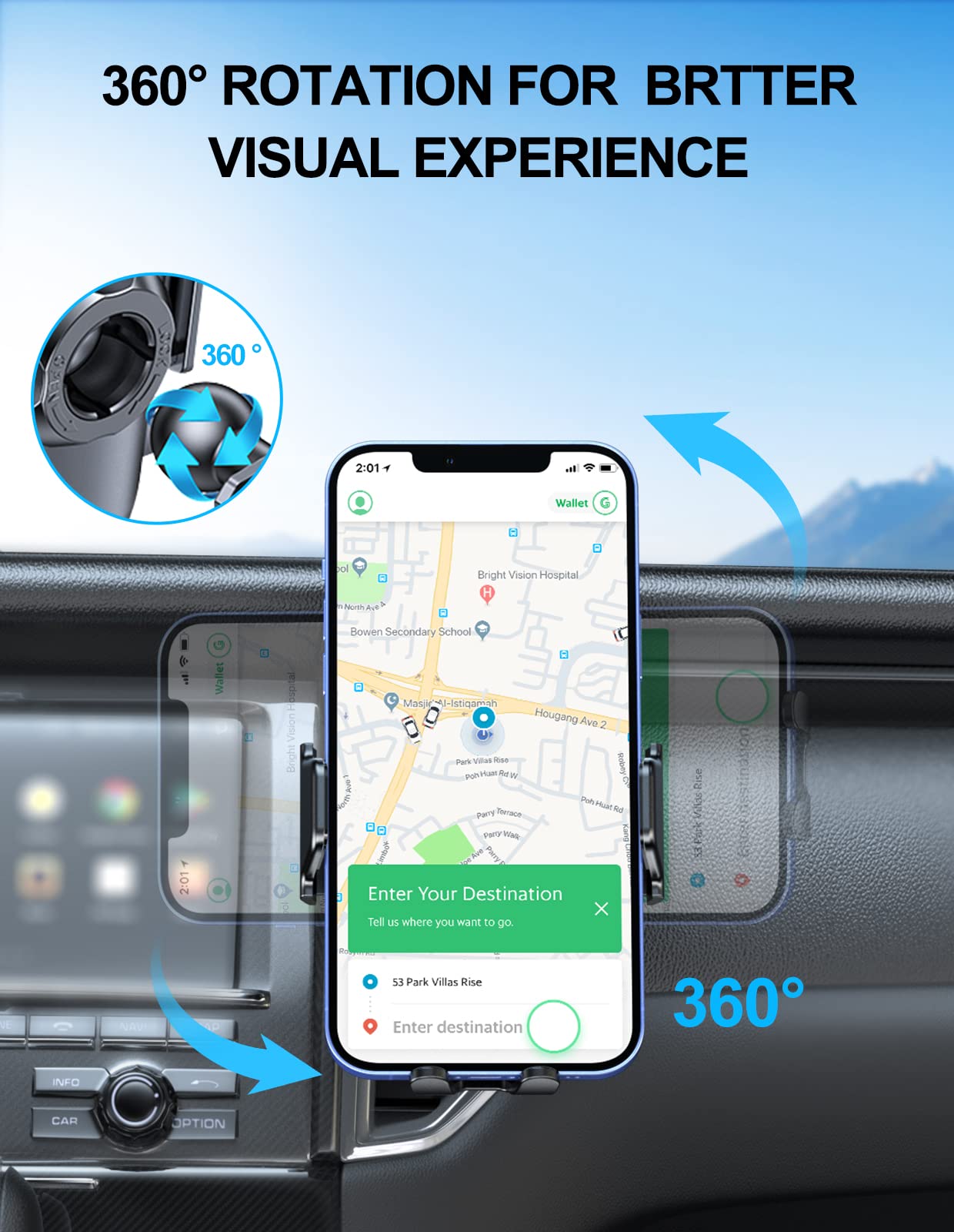 15W Fast Wireless Car Charger Mount - Qi-Certified Phone Holder for iPhone 16/15/14/13/12/11 Pro Max & Galaxy S24/S23/S22 - Air Vent Car Phone Mount with Secure Grip | Perfect for Commuting, Road Trips & Hands-Free Navigation