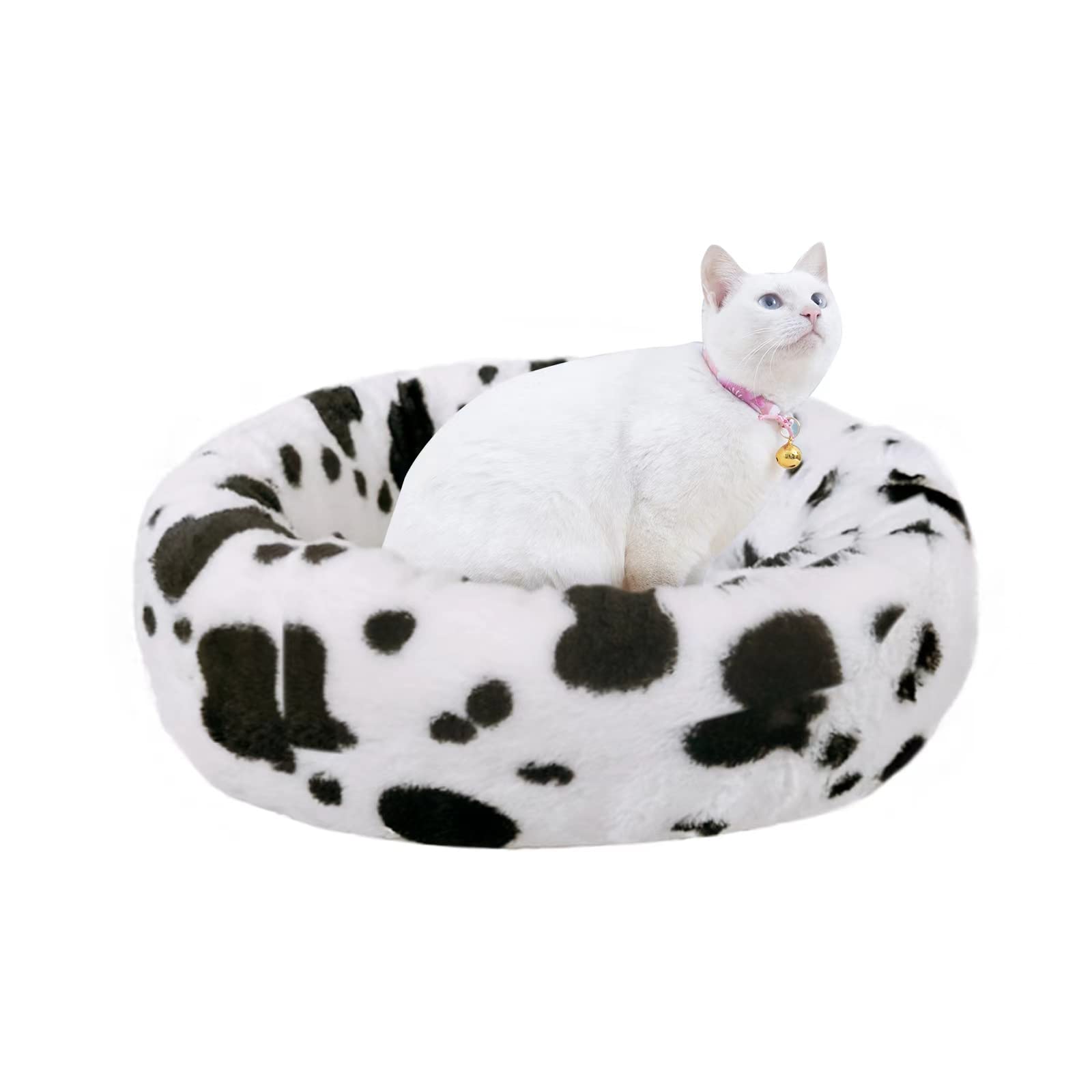 Calming Anti-Anxiety Donut Dog Bed & Cat Bed for Large, Medium, Small Pets - 17.7x17.7x6 Inch Orthopedic Comfort for Anxiety Relief, Perfect for Crate, Travel & Home Use