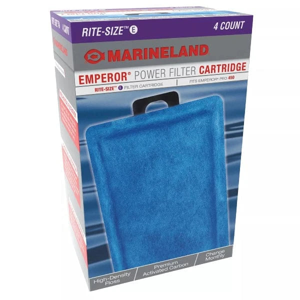 Marineland Emperor Power Filter Replacement Cartridges - Compatible with Rite Size E Filters | High-Performance Aquarium Filtration for Clean & Healthy Fish Tanks