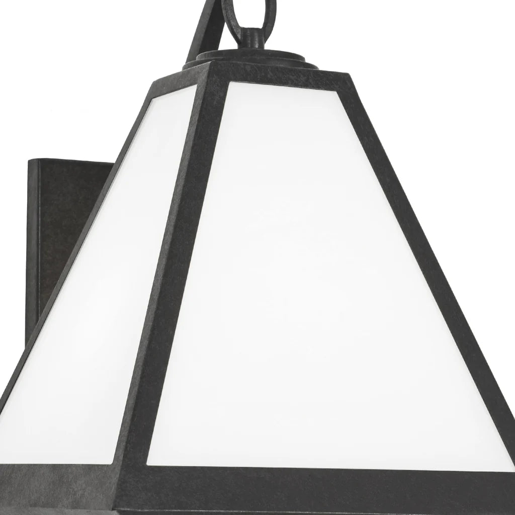 Brian Patrick Flynn Glacier 2-Light Outdoor Wall Sconce - 11x16.75 Inch Stainless Steel & Glass Black Charcoal Finish - 120V with 2 E26 Medium Base LED Bulb Sockets - Perfect for Patio, Garden, Porch, Entryway and Exterior Wall Lighting