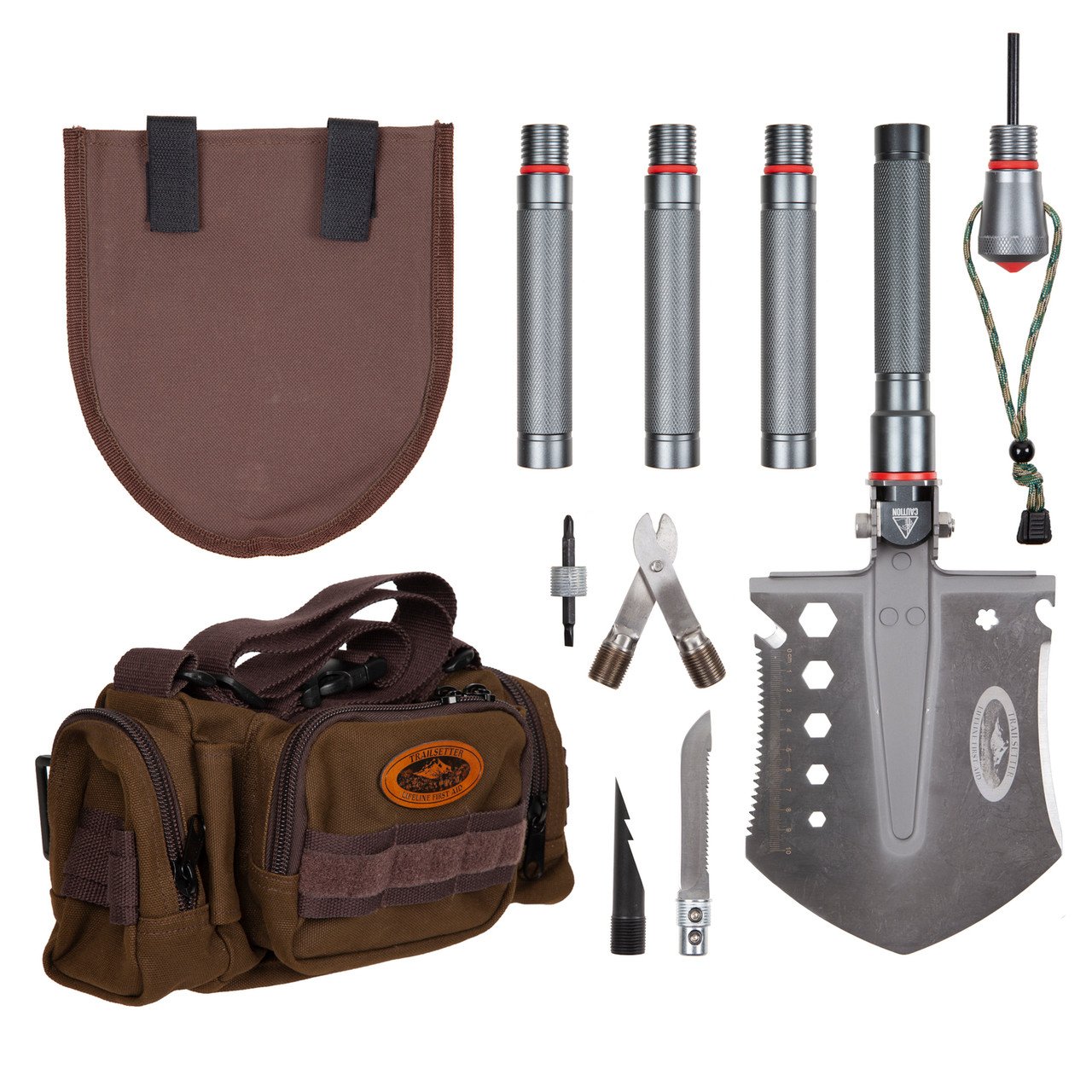 Trailsetter Heavy Duty Utility Shovel Kit - Multi-Purpose Camping, Hiking & Emergency Tool for Outdoor Adventures, Gardening, Snow Removal & Survival Gear