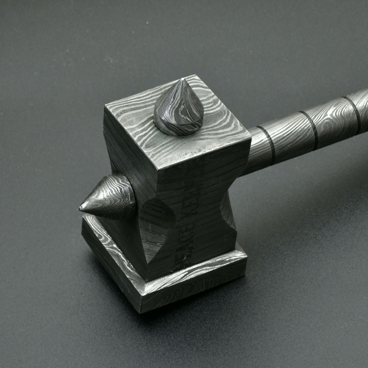 Handmade Damascus Steel Hammer - The Crusher - Durable & High-Quality Forging Tool for Blacksmithing, Woodworking, and DIY Projects