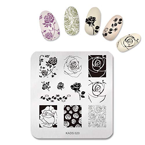 6 Pcs Nail Art Stamping Plates Set - Floral Butterfly Bunny Designs for DIY Manicure & Nail Decoration | Includes 1 Polish Stamper | Perfect for Home Salon, Parties & Gifts