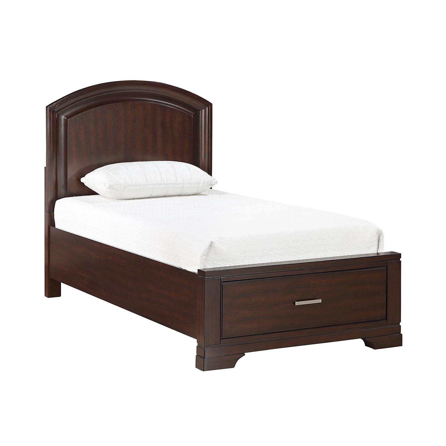 Stylish Arista 6-Piece Twin Storage Bedroom Set in Brown Cherry Finish - Perfect for Small Spaces & Guest Rooms