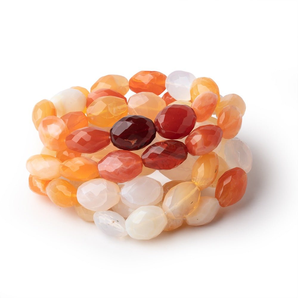 10x8mm 12x9mm Multi-Color Fire Opal Faceted Nugget Beads - 16 Inch Strand with 35 AA Grade Beads for Jewelry Making, DIY Crafts, and Bracelet Designs