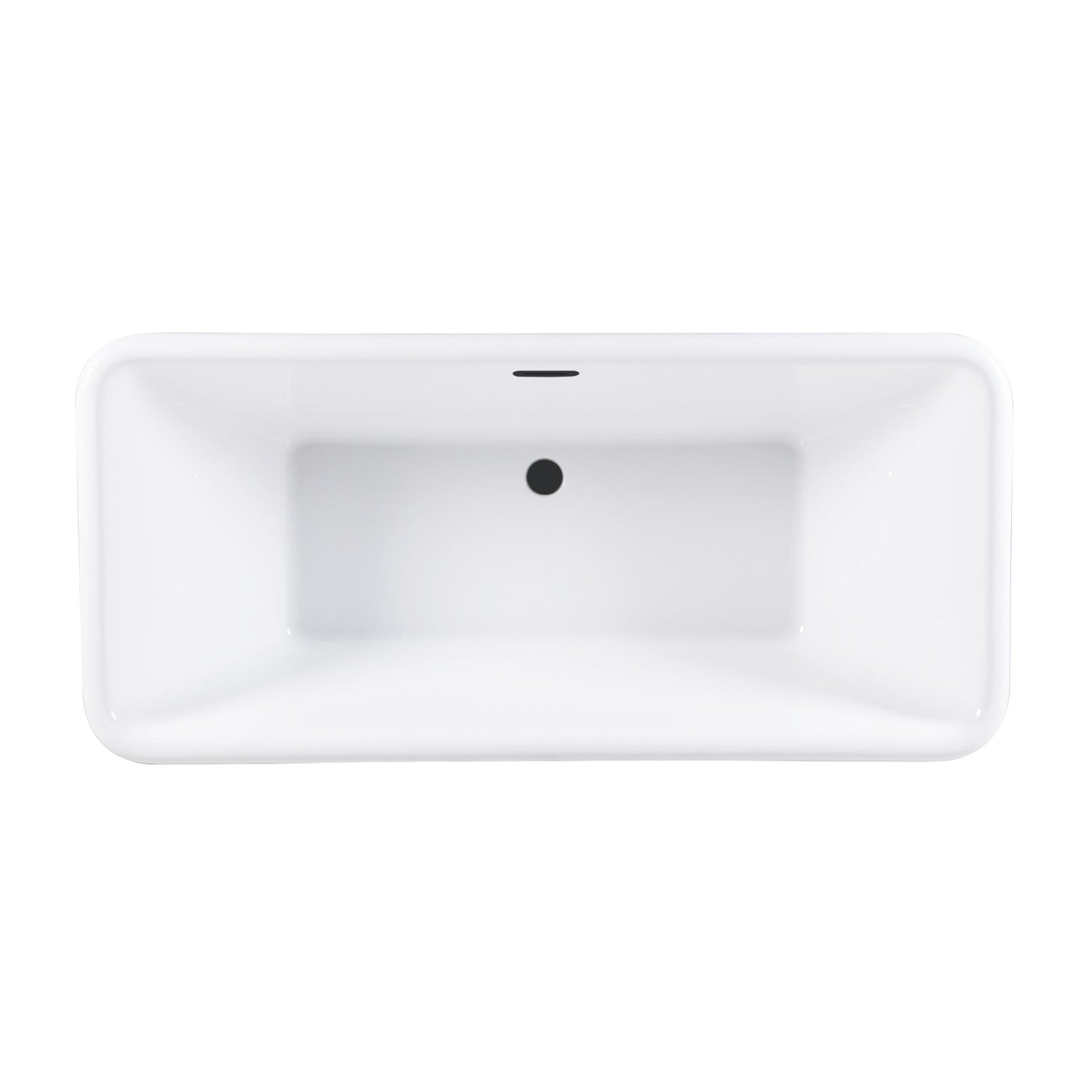 Aqua Eden 71 Inch Acrylic Oval Rectangular Double Ended Pedestal Bathtub - Glossy White/Matte Black - Freestanding Soaking Tub with Drain (No Faucet Holes) - Perfect for Modern Bathroom & Spa Relaxation