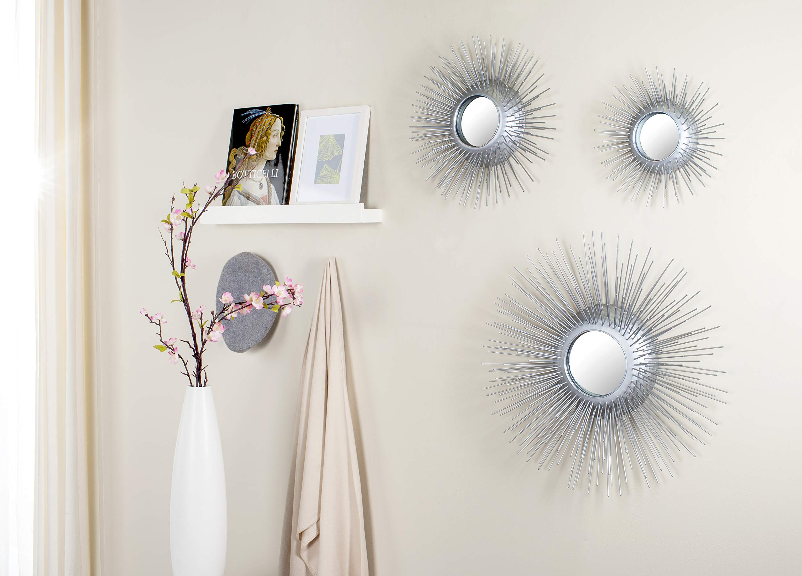 SAFAVIEH Home Collection Sunburst Triptych Mirror - Elegant Wall Decor for Living Room, Bedroom & Entryway