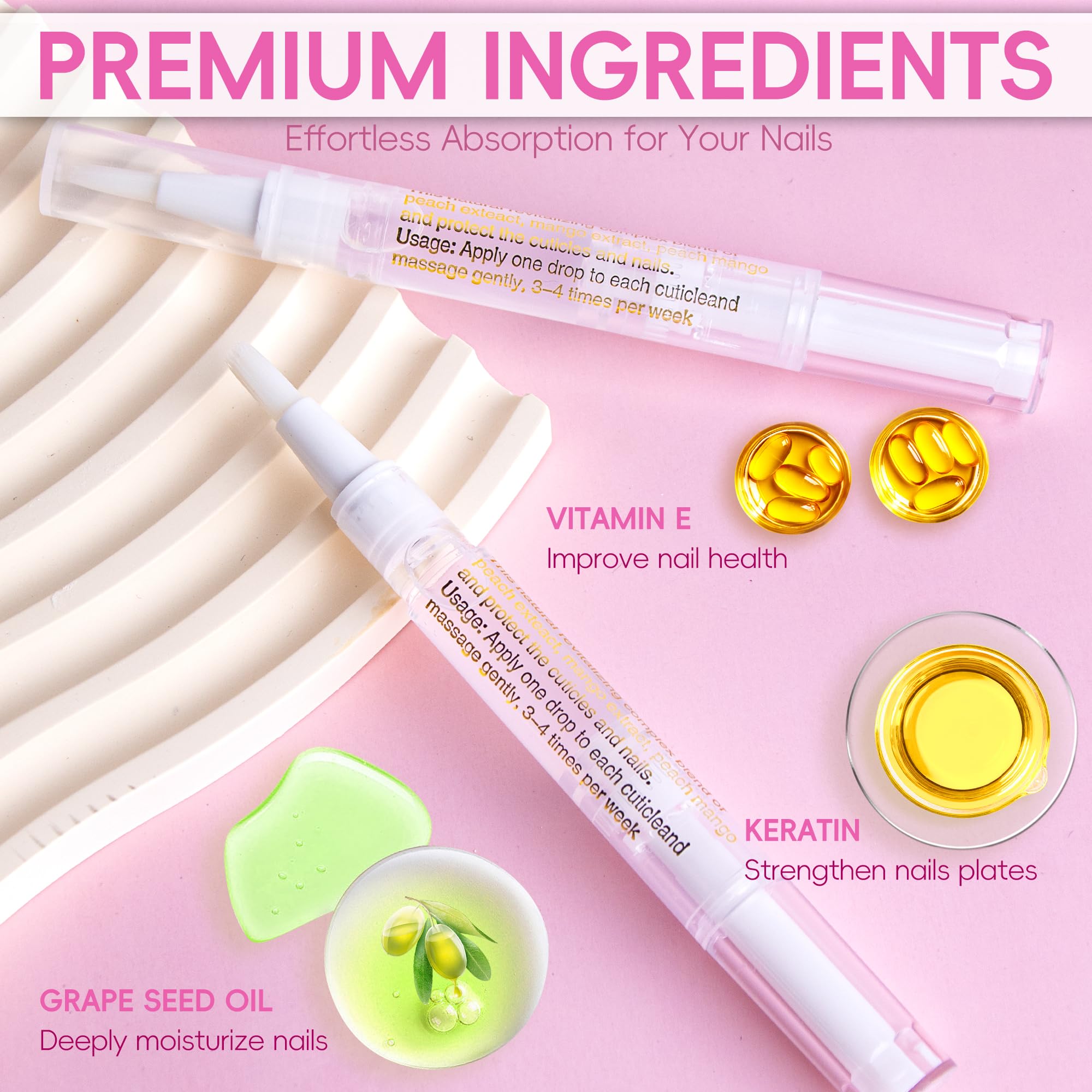 2PCS Cuticle Oil Pen for Nails - Nail Care Oil Pen with Nail File - Moisturizing Cuticle Treatment to Prevent Dryness, Cracking & Hangnails - Deep Nourishment (Lily & Aloe Flavor) - Perfect for At-Home Manicures & Professional Nail Salons