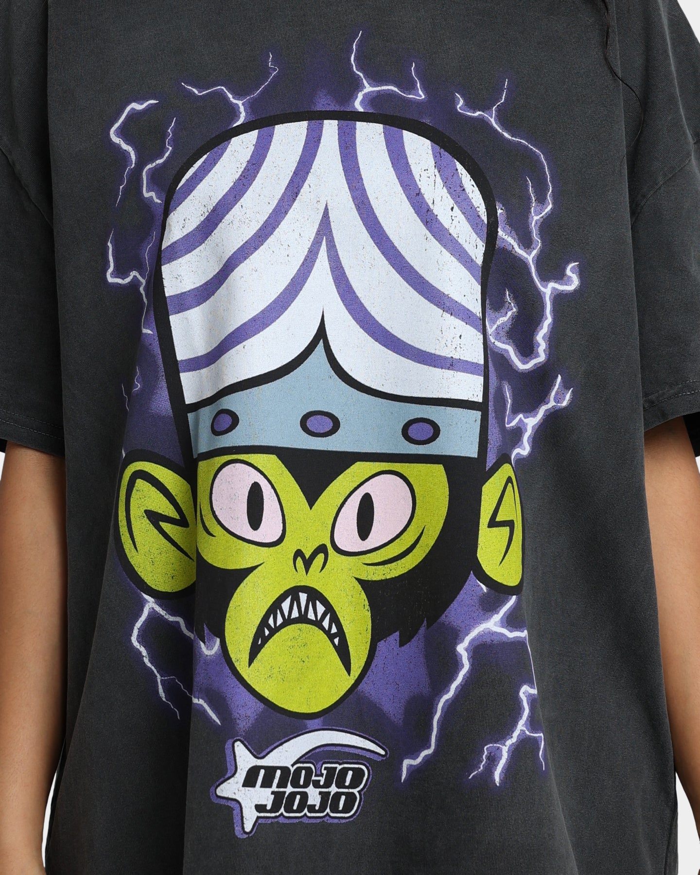 Powerpuff Girls Mojo Jojo Vintage Heavyweight T-Shirt - Black Wash | American Thrift Graphic Tee | Perfect for Cosplay, Comic Con & 90s Cartoon Fans