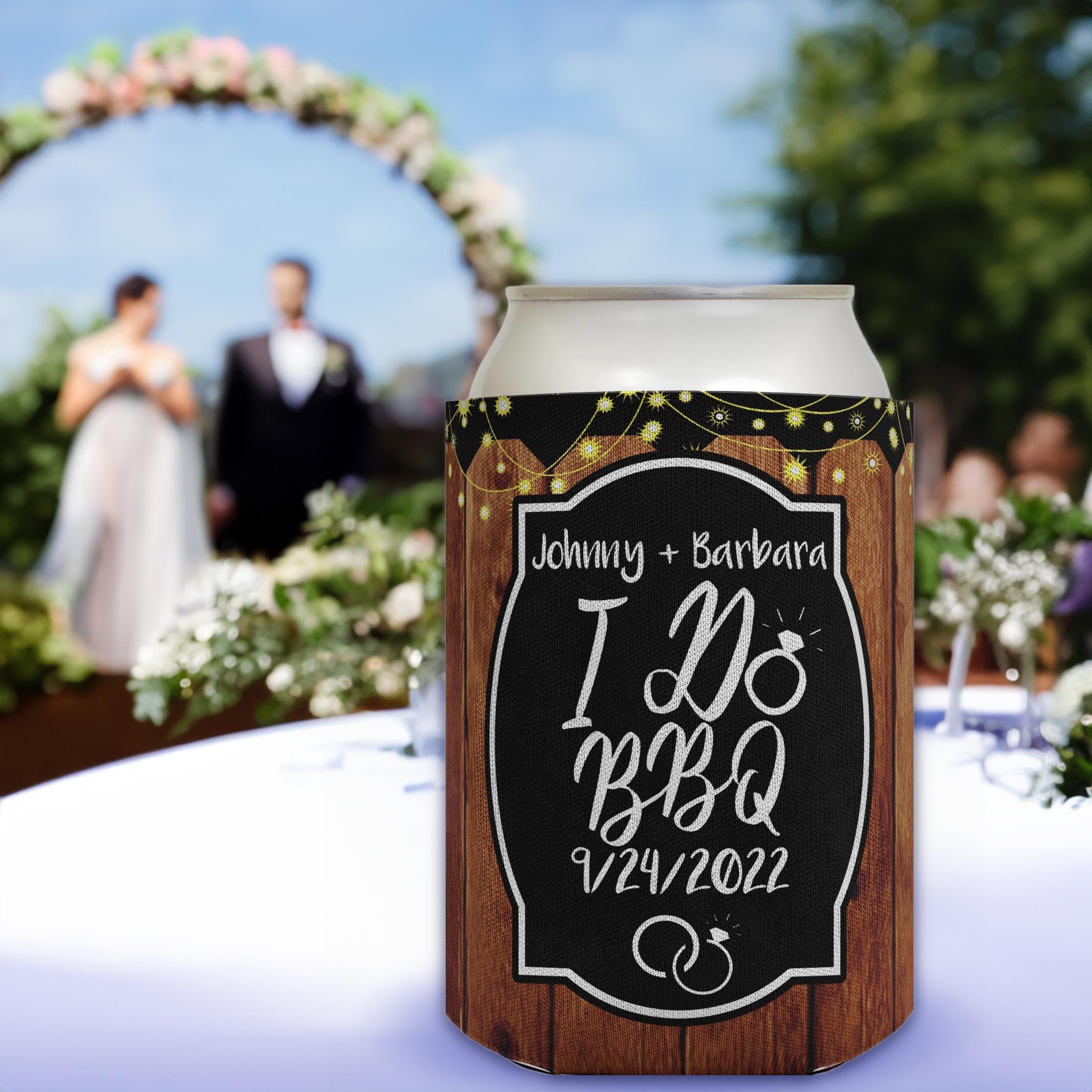 Custom Personalized BBQ Wedding Gifts - 48-Pack Save the Date Drink Coolers with Text - Perfect for Outdoor Parties, Bridal Showers & Summer Events