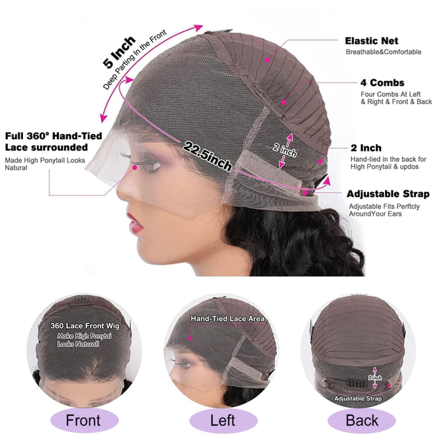 360 Full Lace Front Wigs Human Hair 28