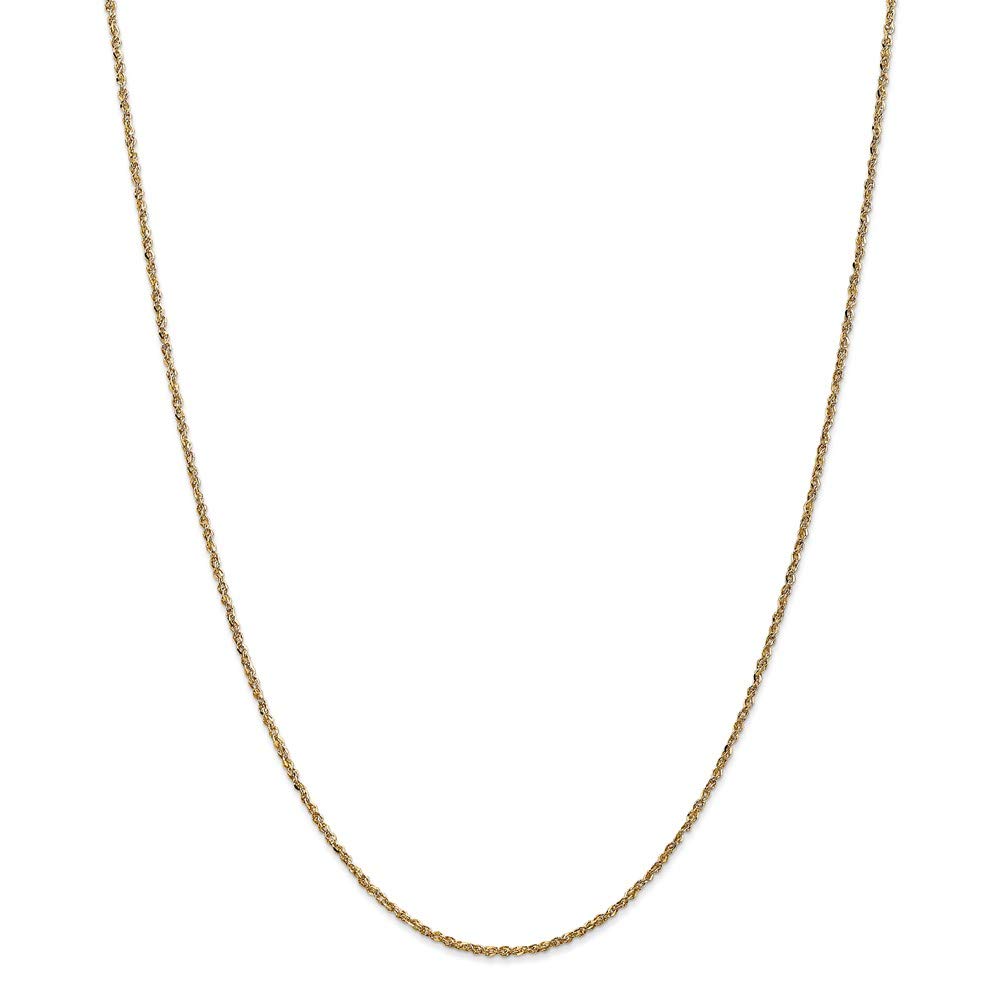 14K Yellow Gold 1.7mm Rope Chain Necklace for Women - Dainty & Delicate Jewelry Gift for Her - Perfect for Everyday Wear, Layering & Special Occasions
