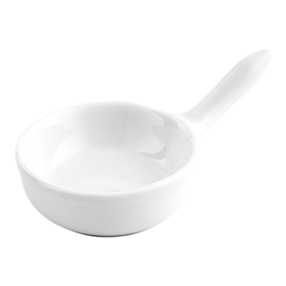 2 oz Round White Porcelain Mini Sauce Pan - 2.25