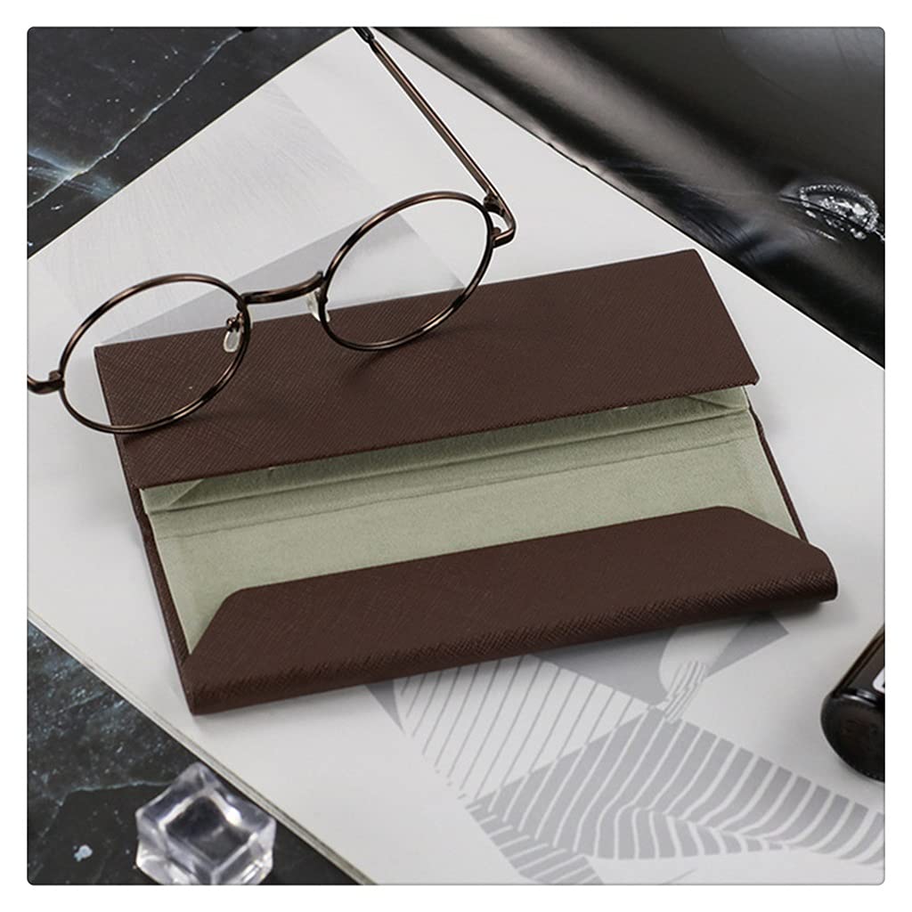 QONBV Fashionable Triangle Folding Glasses Case - Portable Sunglasses Holder for Travel & Business (Brown, 16x15x7.5cm) - Perfect for Office, Commuting & Vacation Accessories