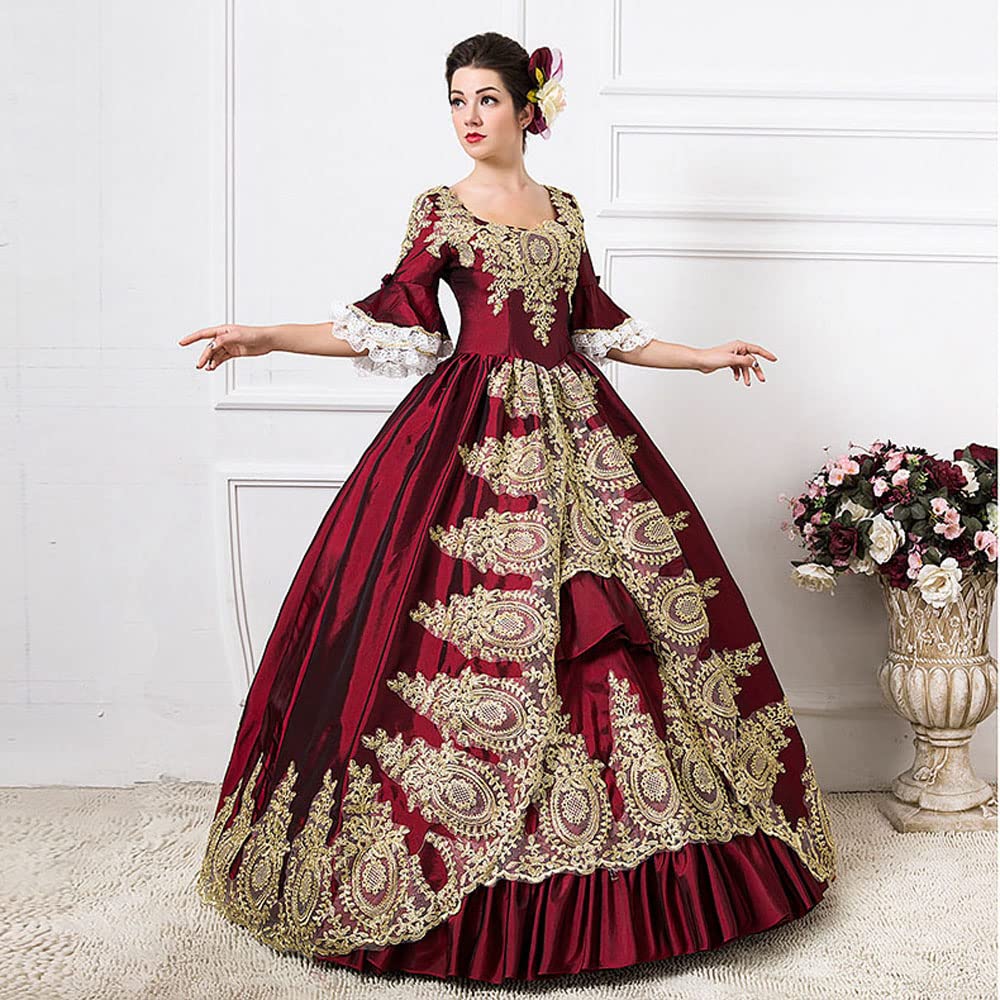 Victorian Renaissance Queen Dress for Women - Elegant Long Party Costume & Rococo Masquerade Ball Gown | Perfect for Cosplay, Halloween, Themed Parties & Historical Reenactments