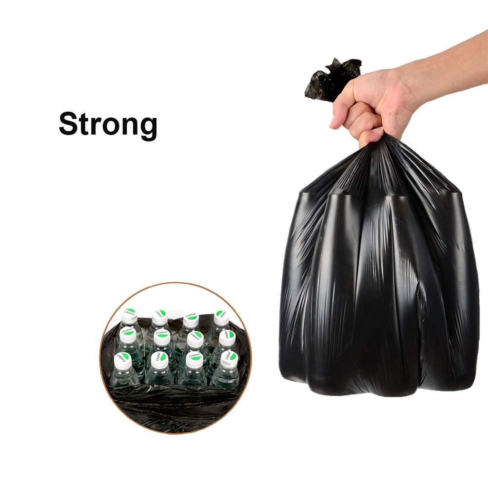 4-6 Gallon Biodegradable & Compostable Trash Bags - Eco-Friendly Recycled Garbage Bags for Kitchen, Bathroom, Office & Home (100 Count, Black) | Perfect for Waste Disposal, Recycling & Composting
