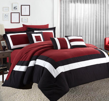 10-Piece Queen Comforter and Sheet Set - Red Bedding Collection for Cozy Bedroom Decor | Perfect for Master Bedroom, Guest Room & Dorm Essentials