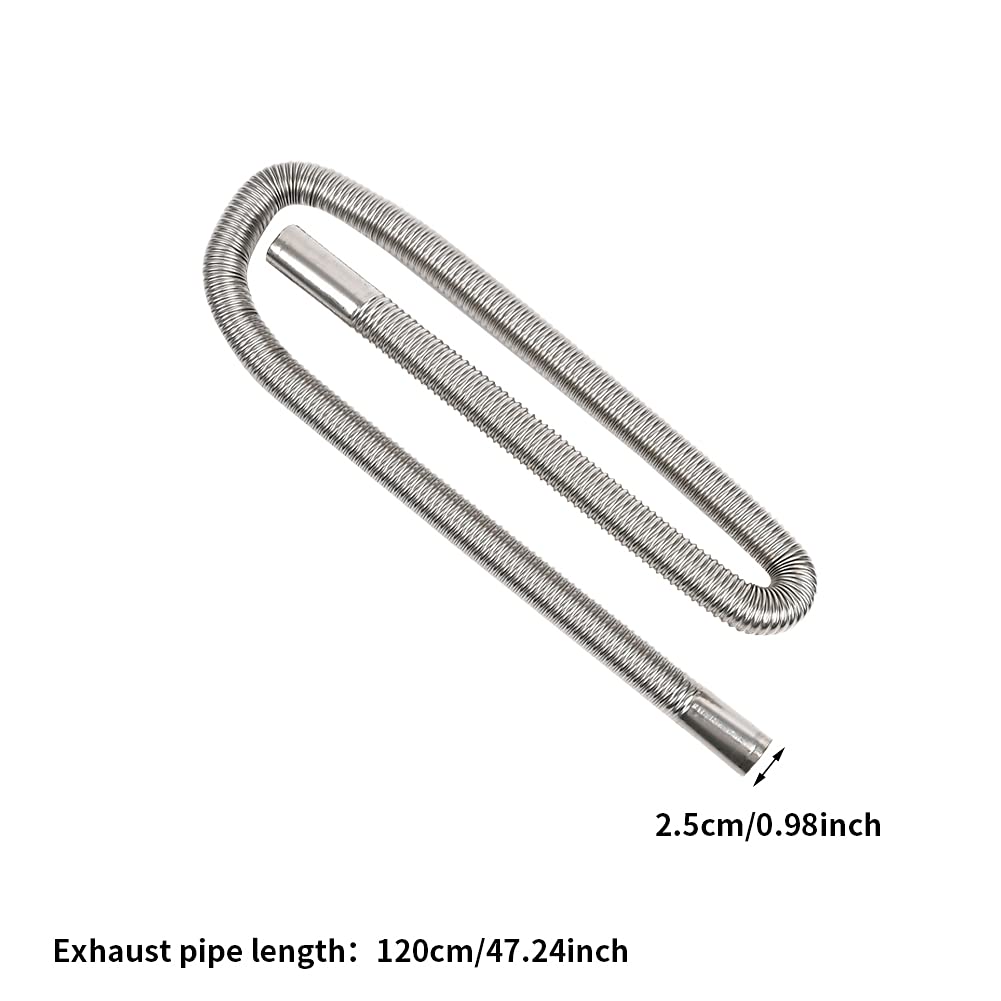 Stainless Steel Parking Air Heater Exhaust Pipe - 120cm/47.24in Diesel & Gas Vent Hose for Trucks, RVs & Campers - Durable Fuel Tank Heating Solution for Winter Camping & Cold Weather Use
