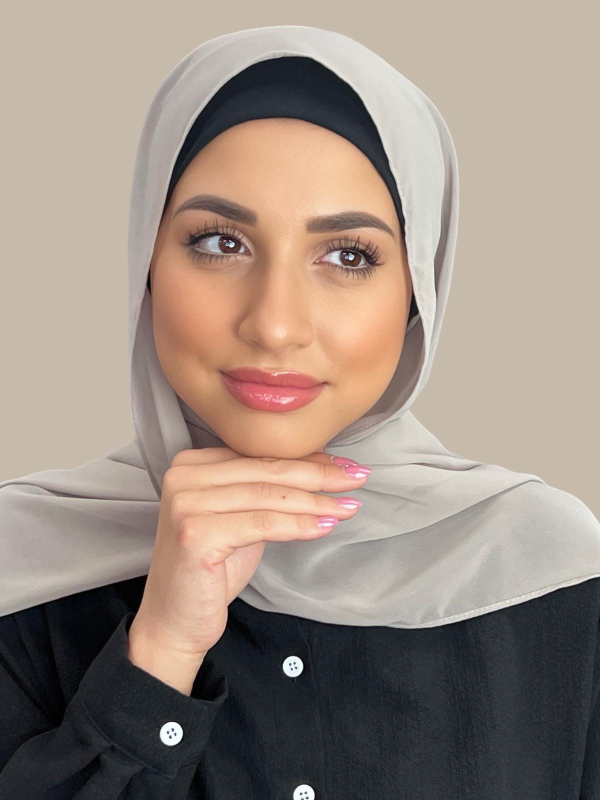 Luxury Chiffon Hijab Scarf - Soft Taupe Shawl for Women - Perfect for Daily Wear, Prayer, and Special Occasions
