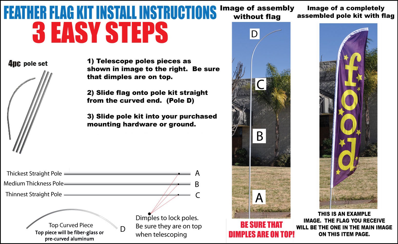 4 Pack Car Wash Signs Kit - Auto Detailing, Hand Wash & Vacuum Advertising Package with Feather Flag Pole & Stakes - Perfect for Car Wash Businesses, Detailing Shops & Auto Service Centers