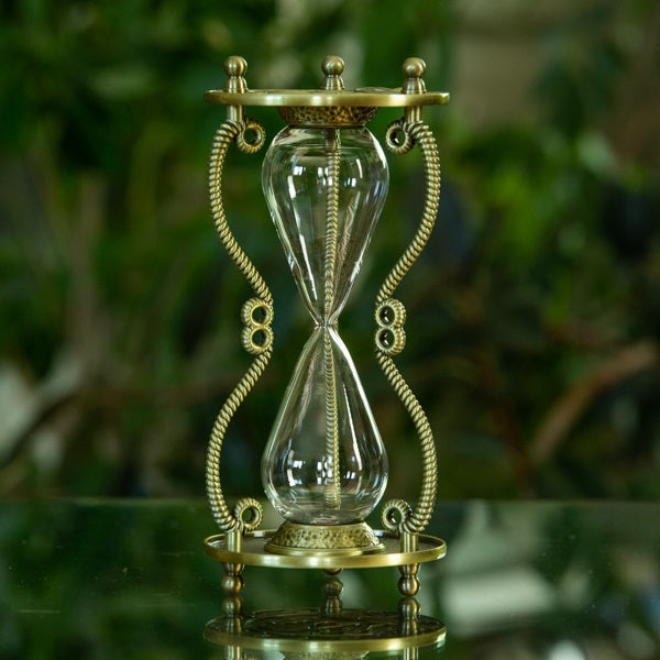 Lion or Dragon Brass Hourglass Kit - Vintage Sand Timer for Home Office Decor, Meditation & Gift Giving