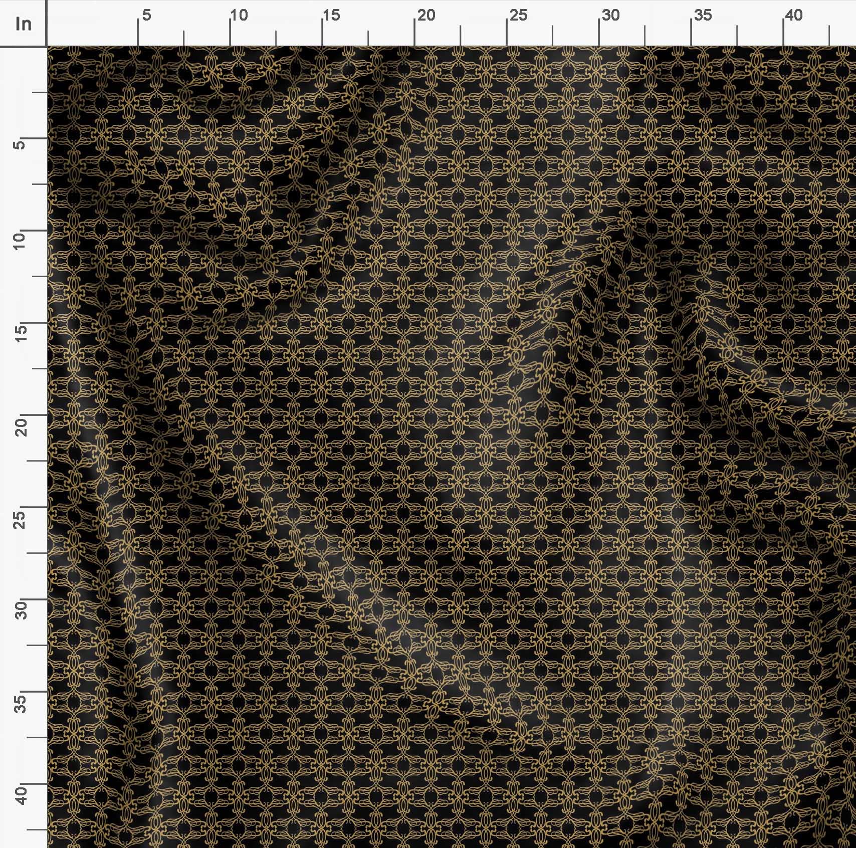 Soimoi Moss Georgette Brown Fabric by The Yard - 42 Inch Wide Filigree Damask Print Material - Elegant Printed Fabric for Dresses, Curtains & Home Decor Projects