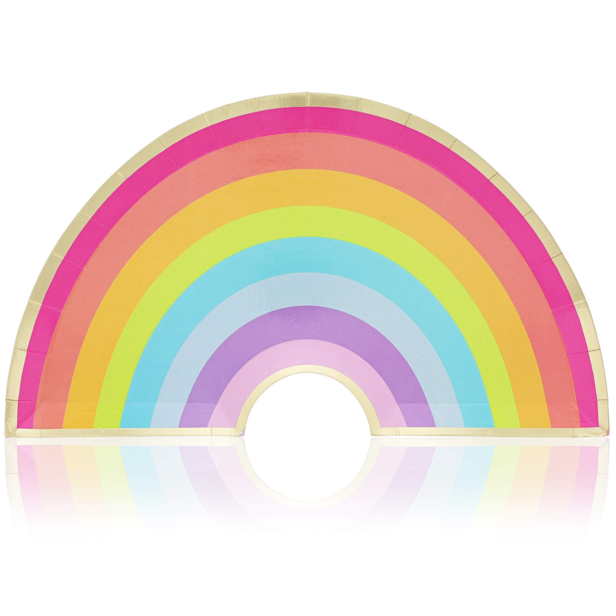 BLUE PANDA Unicorn Party Supplies - 48 Pack Rainbow Plates (10 x 5.5 Inches) for Birthday, Baby Shower & Themed Celebrations