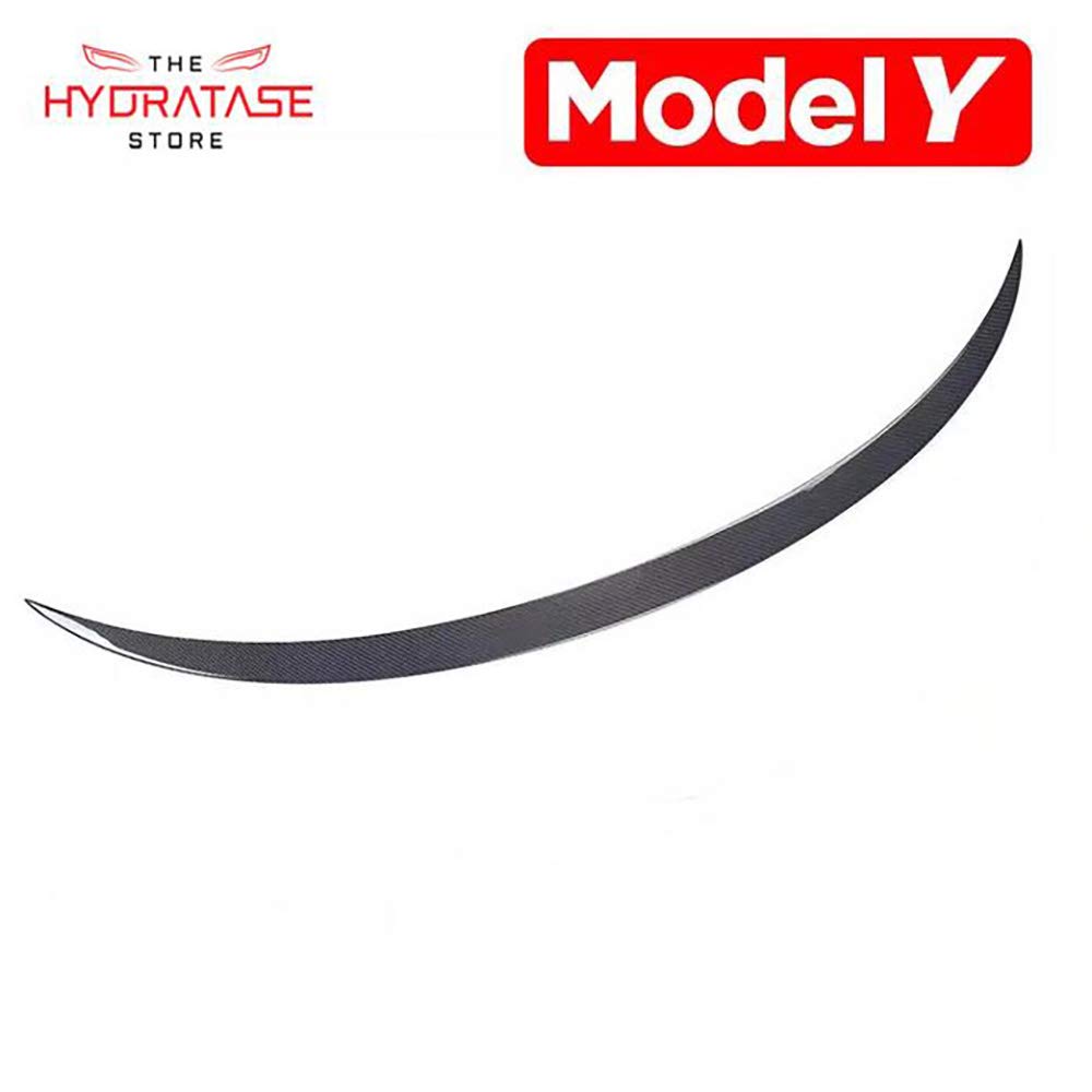 Genuine Carbon Fiber Performance Spoiler Wing for Tesla Model Y 2020-2021 - Matte Finish | Enhances Aerodynamics & Sporty Look | Perfect for Street Racing & Car Shows