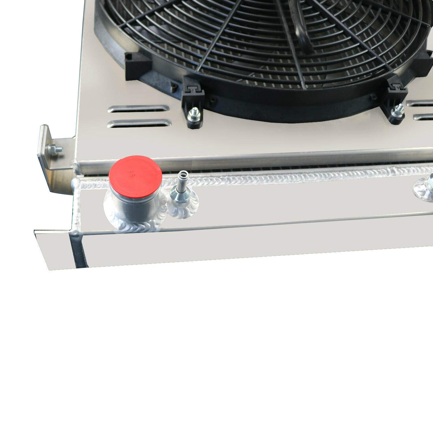 3 Row Aluminum Radiator with Shroud Fan & Relay Kit - Compatible with 1932 Ford Flathead V8 (Stock Height) - Perfect for Classic Car Restoration & Hot Rod Cooling System Upgrades