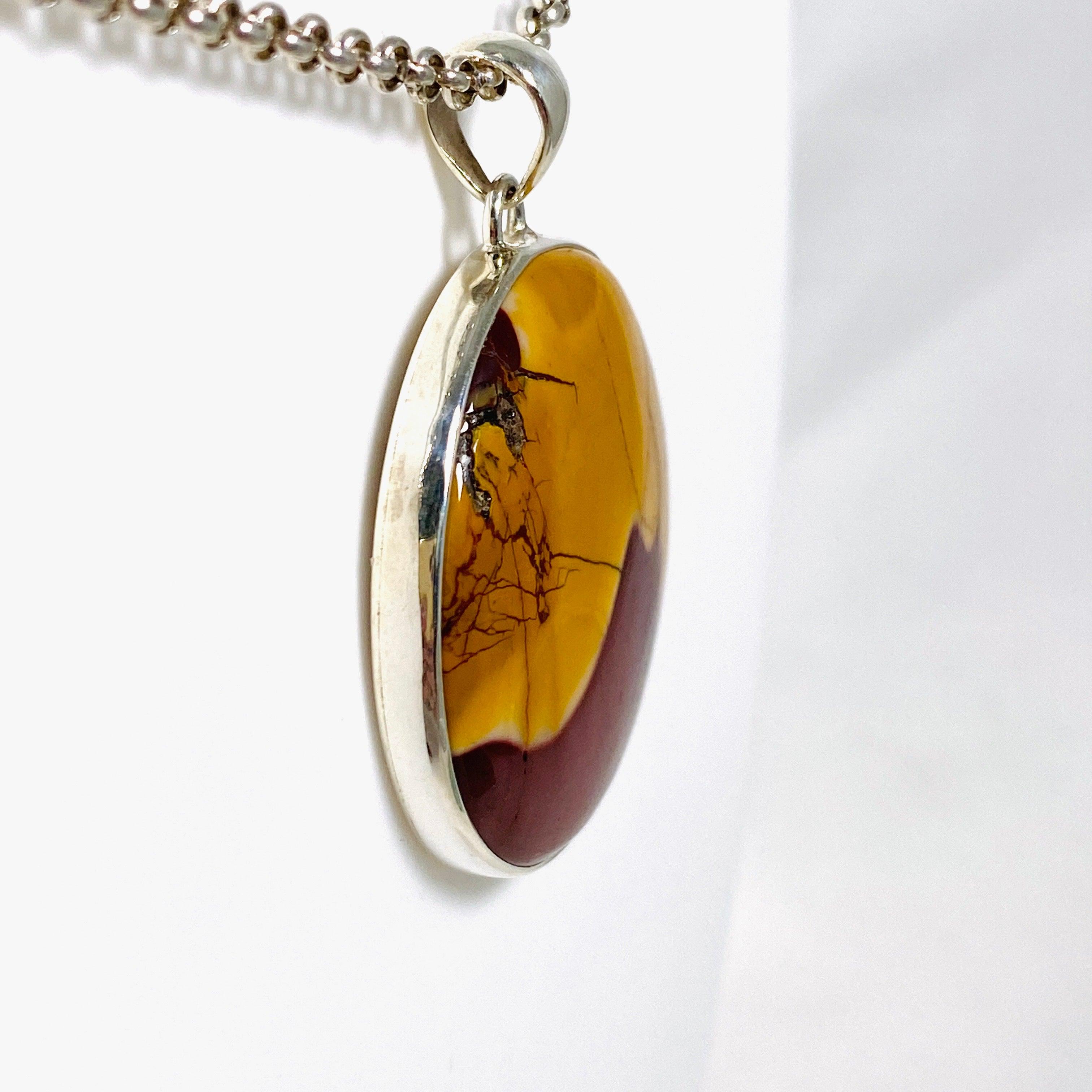 Natural Mookaite Round Pendant Necklace KPGJ4146 - Handmade Gemstone Jewelry for Women, Healing Crystal Gift for Meditation & Spiritual Energy