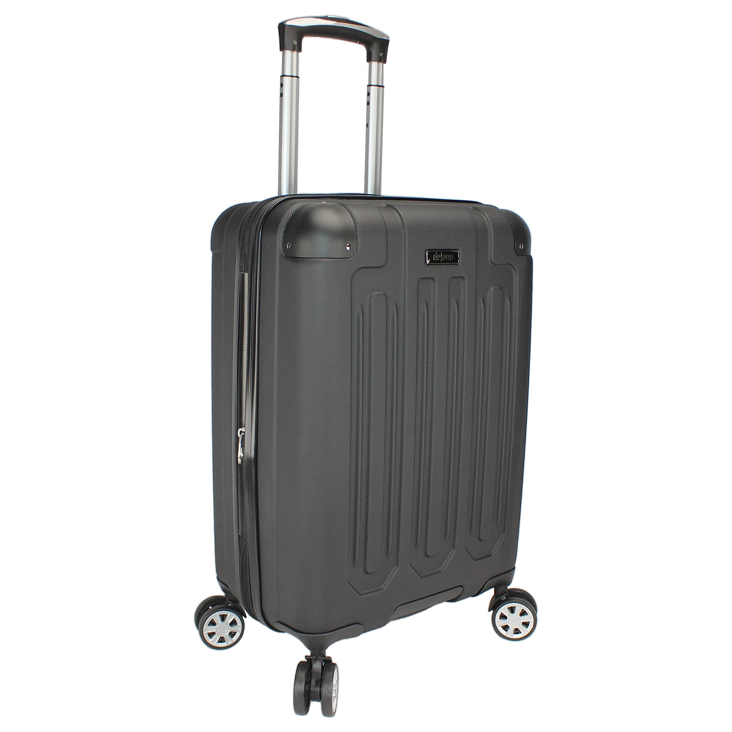 Dejuno Tutin Hardside Spinner Luggage Set with TSA Lock - 3-Piece Black Suitcase for Travel, Carry-On & Checked Bags - Perfect for Business Trips, Vacations & International Flights