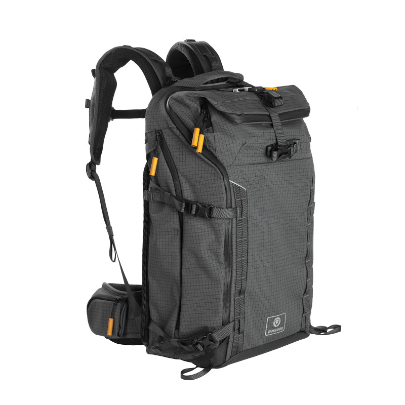 VEO Active 53 Gray Camera Backpack with USB Charger Port - Waterproof DSLR Camera Bag for Travel & Outdoor Photography