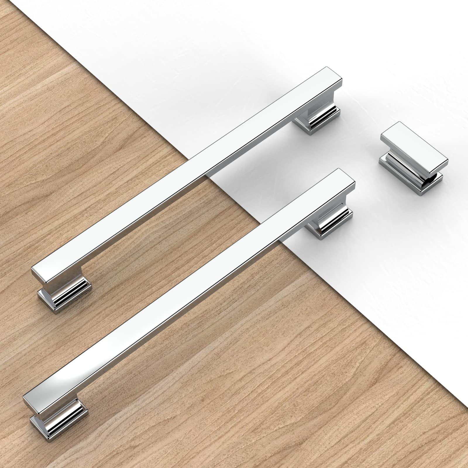 5 Inch (128mm) Polished Chrome Cabinet Handles - 10 Pack Durable Kitchen Cabinet Pulls for Cabinets, Cupboards, and Drawers - Perfect for Modern and Traditional Kitchen Designs
