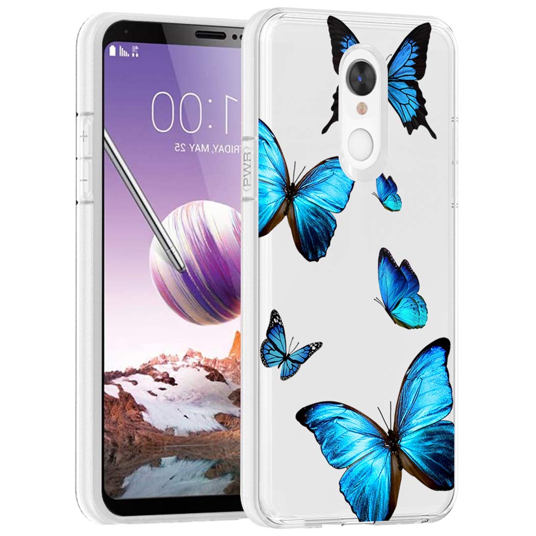Cute Clear Slim Butterfly Pattern Soft Flexible TPU Phone Case for LG Stylo 4/Plus & Q Stylus - Protective Cover for Women & Girls - Perfect for Everyday Use, School & Work
