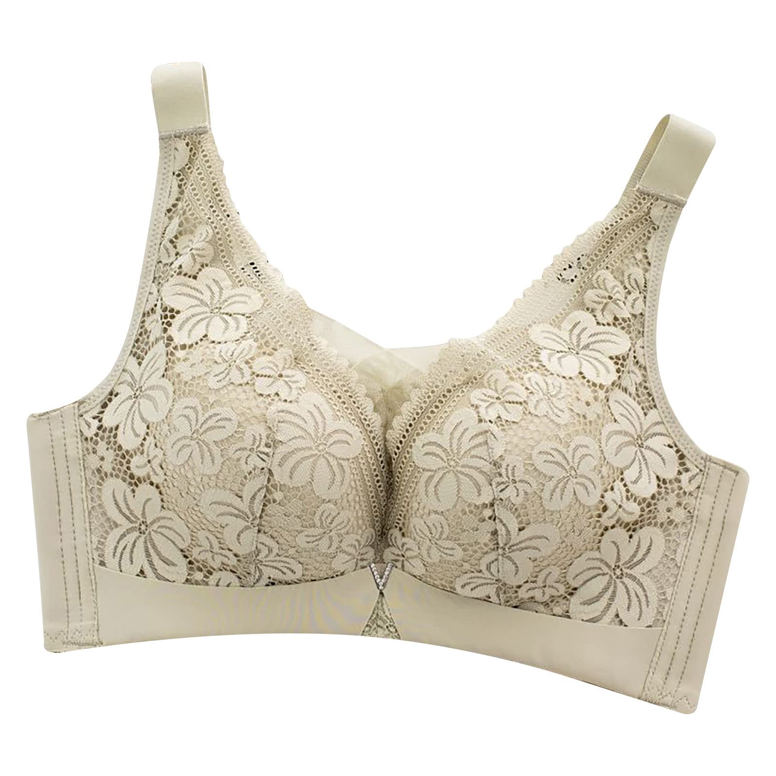Women's Cropped Strappy Seamless Bralette - T-Shirt Bra for Full Figure, Lightly Lined Push Up, Comfortable Daily Wear | Perfect for Yoga, Lounge & Layering Under Tops