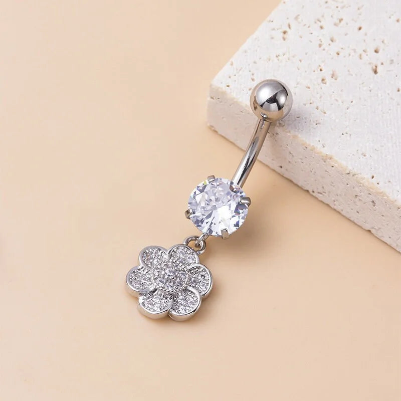 14G LGBT Star Heart Dangle Belly Ring - Surgical Steel Top Mount Piercing Jewelry for Women - Perfect for Pride Events, Parties & Body Piercing Enthusiasts